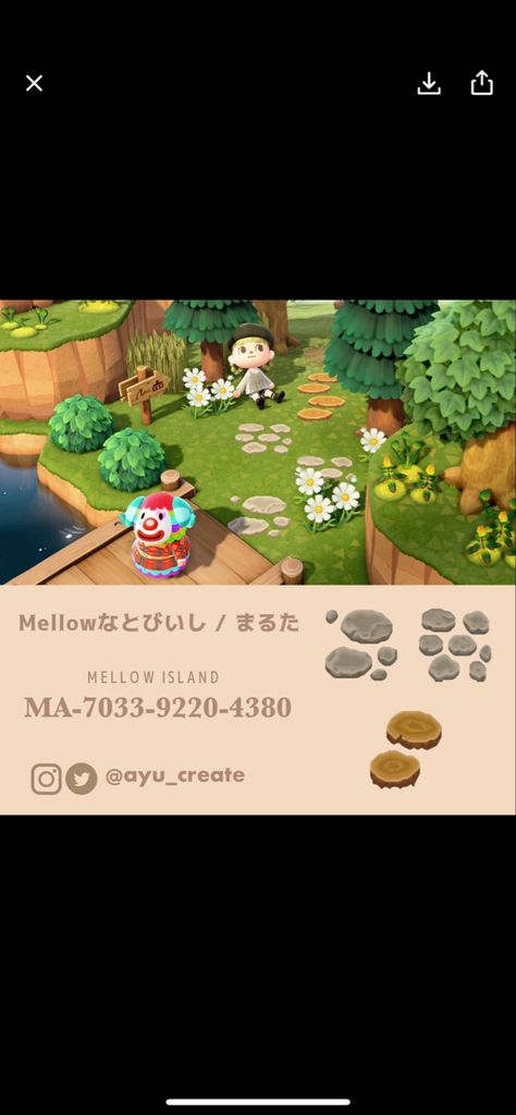 Acnh Tree Stump Code, Stepping Stones Acnh, Acnh Wood Planks, Wood Stumps, Wood Steps, Wooden Planks, Tree Stump, Animal Crossing, Stepping Stones