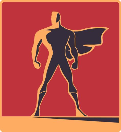 Cape Illustration, Male Superhero, Superhero Silhouette, Retro Vector Illustration, Superhero Family, Superhero Cape, Superhero Masks, Halftone Dots, Superhero Team