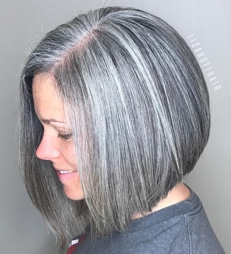 50 Gray Hair Styles Trending in 2020 - Hair Adviser Wavy Pixie Cut, Pompadour Style, Grey Bob, Salt And Pepper Hair, Beautiful Gray Hair, Grey Wig, Angled Bob, Low Maintenance Hair, Ombre Wigs