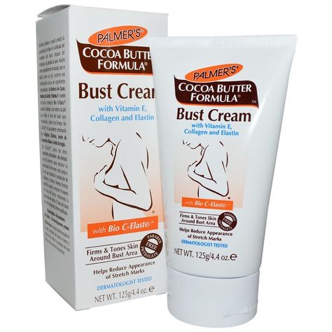 Palmer’s Cocoa Butter Bust Cream  This cream improves skin’s elasticity to improve the appearance of stretch marks. Palmer's Cocoa Butter, Pregnancy Skincare, Palmers Cocoa Butter, Cocoa Butter Formula, Skin Care Lotions, Breast Reduction, Firming Cream, Epilator, Aftershave