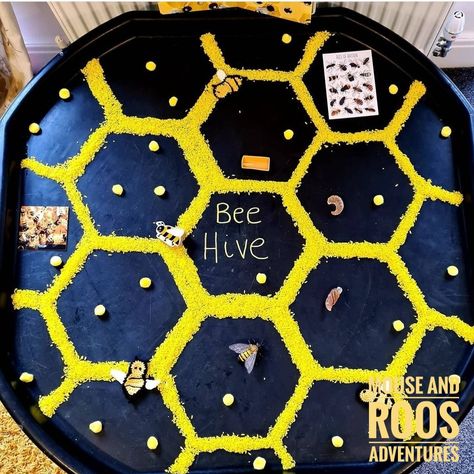 Bee Tuff Tray Ideas, Mini Beasts Tuff Tray, Bee Tuff Tray, Mini Beast Tuff Tray, Mini Beasts Activities, Baby Room Activities, Diy Toddler Toys, Bee Life Cycle, Bumble Bee Art