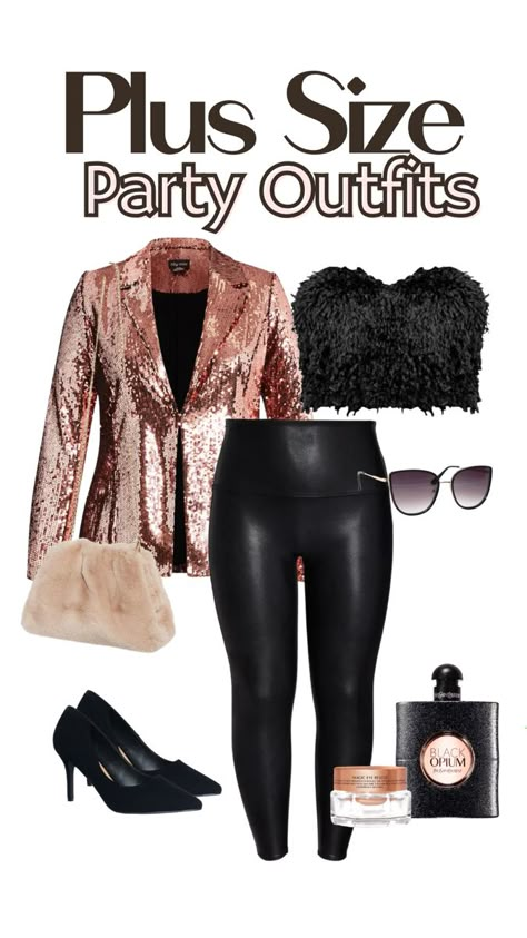 Woman Going Out Outfit Night Out, Birthday Party Outfits Plus Size, Plus Size Vegas Outfits Fall, 40th Outfits For Women Party, New Years Dress Ideas, Vegas Plus Size Outfits, Vegas Winter Outfit Ideas Plus Size, Casino Outfit Plus Size, Nye Outfit Ideas Plus Size