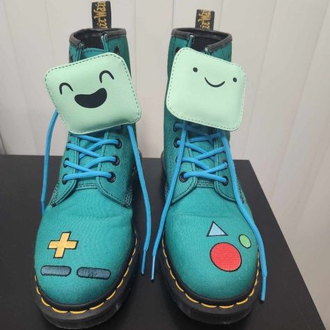 Doc Martens - BMO Adventure Time Limited Edition Bmo Adventure Time, Dr Martens Shoes, Martens Shoes, Doc Martens, O Clock, Adventure Time, Limited Editions, Limited Edition, Clock