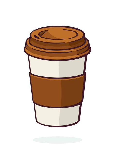 Cartoon illustration of paper cup with coffee or tea Illustration Coffee Cup, Coffee Cup Vector Illustration, Coffee Cup Art Draw, Cocktail Cartoon, Cup Of Coffee Illustration, Tea Advertisement, Coffee Mug Illustration, Cartoon Coffee Cup, Coffee Cup Vector