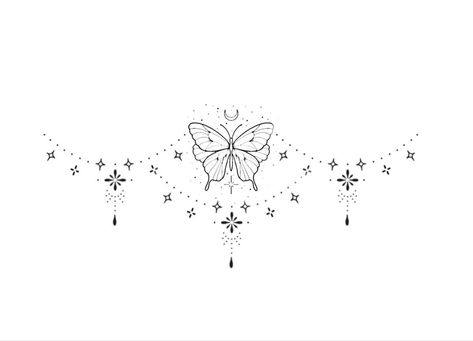 Butterfly Sternum Tattoo, Sternum Tattoo Design, Small Chest Tattoos, Desain Buklet, Cute Tiny Tattoos, Sternum Tattoo, Cute Tattoos For Women, Girly Tattoos, Tattoos For Daughters