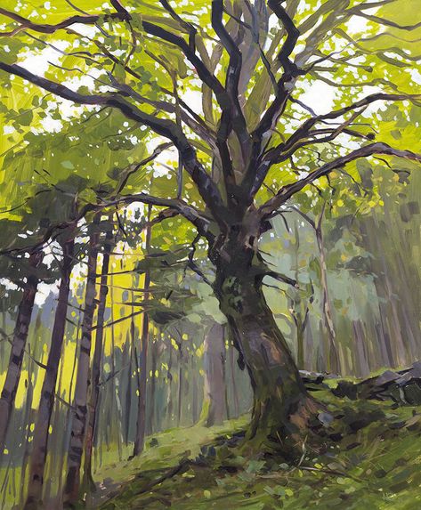 Nice Painting, Landscape Inspiration, Bergen Norway, Autumn Tree, Arte Sketchbook, Aesthetic Pics, Fruit Art, Environment Concept Art, Painting Art Projects