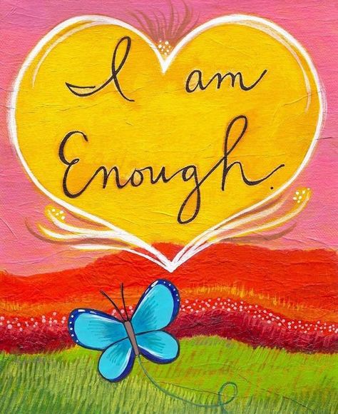 New Day on Instagram: "I am enough! 🦋 Posted @withregram • @loriportkaart "No matter what gets done and how much is left undone, I am enough." - Brené Brown, The Gifts of Imperfection . . . . . #iamenough #youareenough #motivationalart #motivational #motivationalquote #motivationalqoutes #inspirationalart #artformentalhealth #artforlife #artforthesoul #artforyou #artforchange #artforeveryone #artforthesick #affirmationart #affirmations #positiveaffirmations #folkart #folkartist #gouacheart #go Prayer Flags, I Am Enough, You Are Enough, Infp, A Butterfly, Good Thoughts, Note To Self, Daily Affirmations, Positive Thoughts