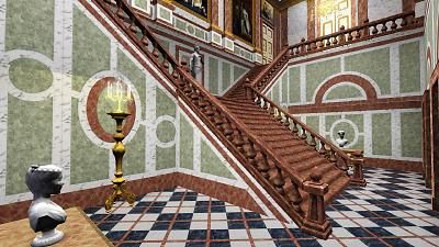 Mod The Sims - Marble Paneling for Stairs Sims 4 Grand Staircase, Sims 4 Staircase, Sims 4 Stairs, How To Make Stairs, Double Staircase, Sims Freeplay, Los Sims, Grand Staircase, Stairs Design