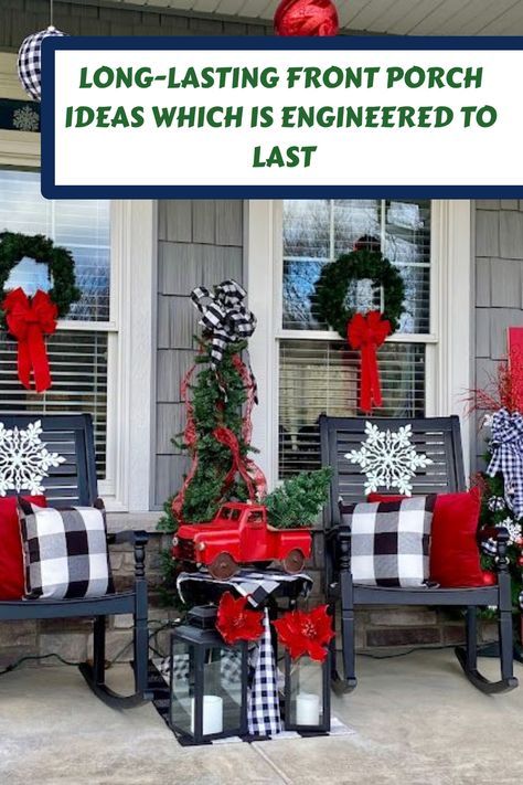 Christmas Porch Post Decorating Ideas, Diy Fall Wreath Ideas, Christmas Porches, Fall Wreath Ideas, Christmas Outdoors, Porch Posts, Diy Front Porch, Christmas Front Porch, Diy Fall Wreath