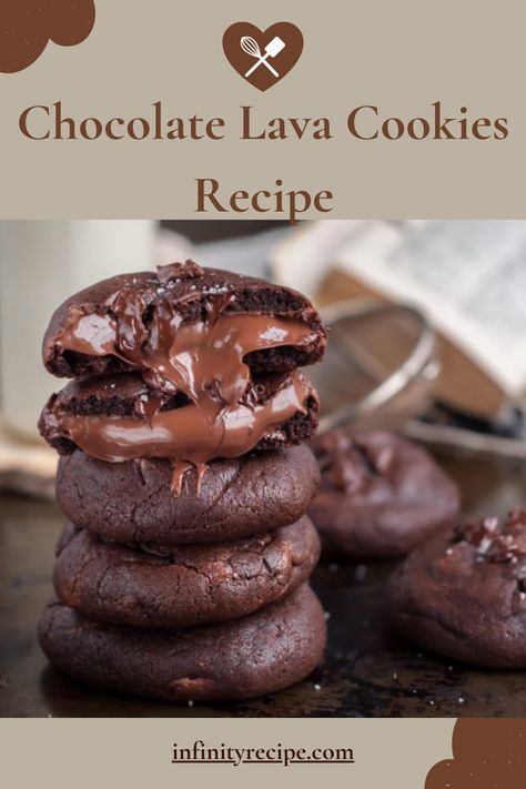 These delicious chocolate lava cookies are chewy chocolate cookies. Ingrédients Produits frais • 2 Egg yolks Aides culinaires et épices • 1 1/2 cups All-purpose flour • 1/2 tsp Baking powder • 3/4 cup Brown sugar, light packed • 1/2 cup Cocoa powder, Dutch process • 1 Powdered sugar • 1/2 tsp Salt • 1 cup Semi-sweet chocolate chips • 1 1/2 tsp Vanilla • 1/4 cup White sugar, granulated Produits laitiers • 3/4 cup Butter, unsalted • 1/2 cup Heavy whipping cream Lava Cookies Recipe, Chocolate And Vanilla Cookies, Chocolate Chip Lava Cookies, Dutch Process Cocoa Recipes, Chocolate Lava Cookies Recipes, Chocolate Lava Brownie Cookies, Chocolate Lava Cookies, Xl Cookies, Lava Cookies