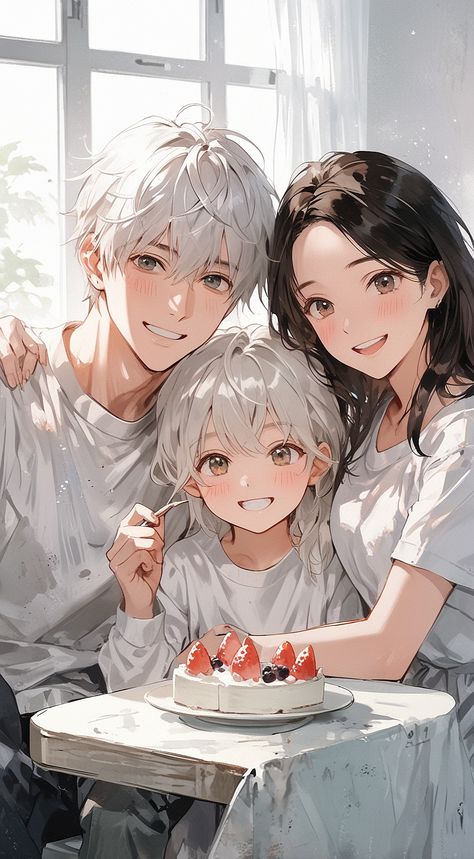 Anime Family Reference, Hugging Drawing, Family Drawing, Romantic Anime Couples, Anime Family, Anime Child, Anime Couples Manga, Cute Family, Fantastic Art