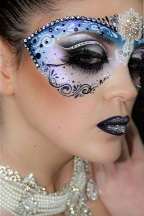 # Beauty Masquerade Hair, Masquerade Mask Makeup, Carnaval Make-up, Masquerade Makeup, Mask Face Paint, Fantasy Make-up, Adult Face Painting, Face Ideas, Face Painting Tutorials