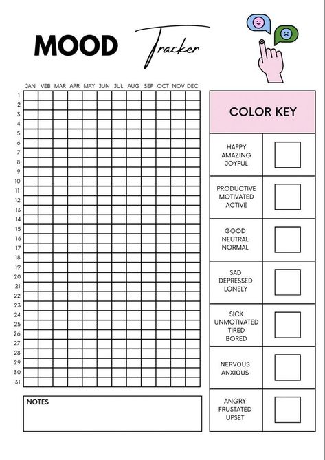 Mood Tracker Printable | Emotions Tracker Log | Monthly Printable Planner by Judy Bland | #planner #design #editable #canva #custom Emotions Tracker, Printable Meal Planner Monthly, Bullet Journal Topics, Mood Tracker Printable, Agenda Printable, Monthly Printable, Study Planner Printable, Bullet Journal Ideas Templates, To Do Planner