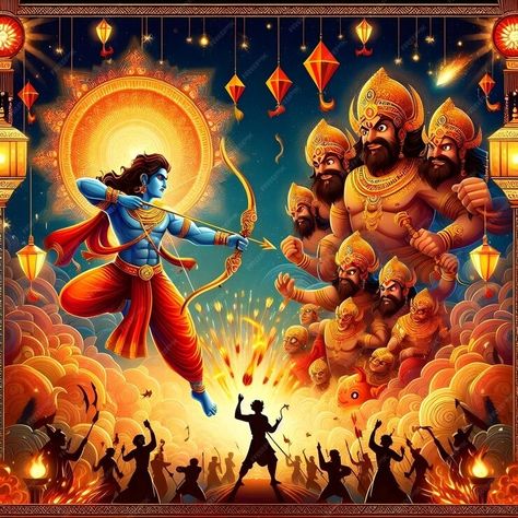 Happy dussehra poster | Premium AI-generated image Dasara Poster, Dasra Images, Dussehra Creative Poster, Happy Dasara Images, Dussehra Poster, Dussehra Pictures, Dasara Images, Hindi Project, Happy Dussehra Images