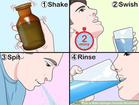 How to Make Hydrogen Peroxide Mouthwash: 9 Steps (with Pictures) Hydrogen Peroxide Mouth Rinse, Peroxide Mouth Rinse, Magic Mouthwash Recipe, Hydrogen Peroxide Mouthwash, Hydrogen Peroxide Teeth, Food Grade Hydrogen Peroxide, Homemade Mouthwash, How To Make Magic, Mouth Rinse