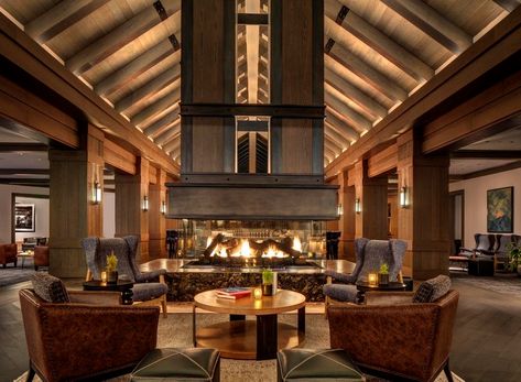 Montage Big Sky — BraytonHughes Design Studios Modern Hotel Lobby, Palm Springs Resorts, Client Questionnaire, Mountain Hotel, A Frame Cabins, Hotels Around The World, South Beach Hotels, Big Sky Montana, Stunning Hotels