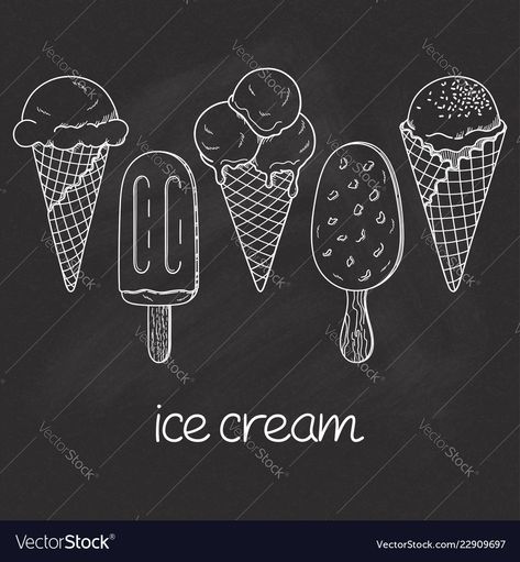 Ice Cream Cone Chalk Art, Popsicle Chalkboard Art, Ice Cream Chalkboard Art, Chalkboard Ice Cream, Summer Chalkboard Art, Chalk Menu, Chalk Markers Art, Draw Ice Cream, Chalkboard Texture