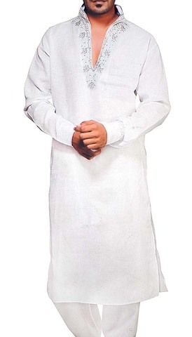 Indian Clothes for Men White Linen Kurta Pyjama V Style Neck | InMonarch Short Kurta For Men, V Neck Kurta, V Style, Men's Kurta, Kurta Men, Mens Kurta Designs, Short Kurta, Mens Kurta, Kurta Pyjama