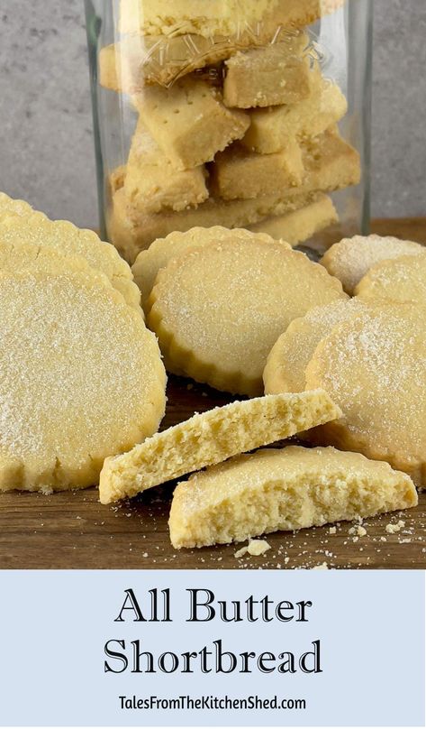 Shortbread Biscuits Recipe, All Butter Shortbread Recipe, Shortbread Recipe Uk, Easiest Biscuits, Snacks Business, Kitchen Shed, Biscuits Sweet, Shortbread Recipe Easy, Biscuits And Cookies