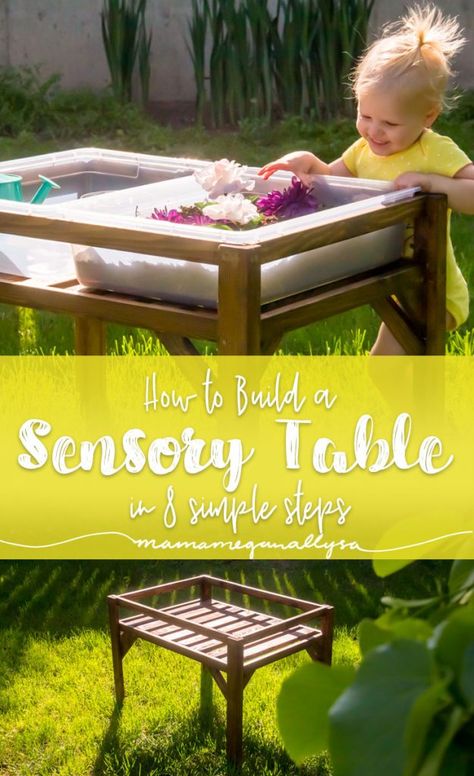 Sensory Bin Table, Tinker Table, Diy Sensory Bin, Daycare Furniture, Toy Rotation, Diy Montessori Toys, Diy Sensory, Reading Diy, Baby Play Activities