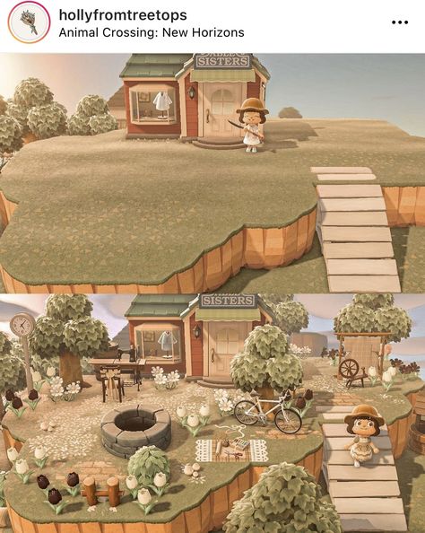 Springcore Animal Crossing, Terraforming Ideas Animal Crossing, Cottage Core Animal Crossing, Cottagecore Animal Crossing, Animal Crossing New Horizon, Fall Cottagecore, Active On Instagram, Acnh Inspiration, Pink Island