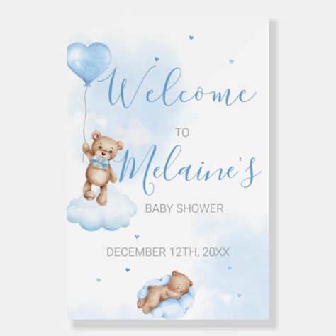 Can Barely Wait Blue Sky Baby Shower Welcome Sign Signs For Baby Shower, Sky Baby Shower, Barely Wait, Teddy Bear Baby Shower Invitations, Baby Shower Games Unique, Star Baby Shower Invitations, Teddy Bear Baby Shower, Shower Welcome Sign, Star Baby Showers