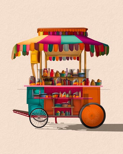 Indian cart illustration #illustration #illustrationartists #illustrator #indiancart #mindseye_illustration #art #artist #artistsoninstagram Indian Heritage Illustration, Art Exhibition Posters Design, Indian Wedding Illustration, Indian Mela, Wedding Collaterals, Character Development Illustration, Carnival Invite, Mundan Ceremony, Indian Elements