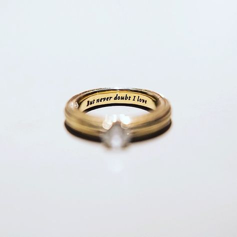 Never doubt I love - perfect wedding ring inscription Wedding Ring Inscriptions, Ring Inscription, Ring Engraving, Perfect Wedding Ring, Acrylic Nail Ideas, Womens Earrings, Love Rings, Accessories Gold, Future Wedding Plans