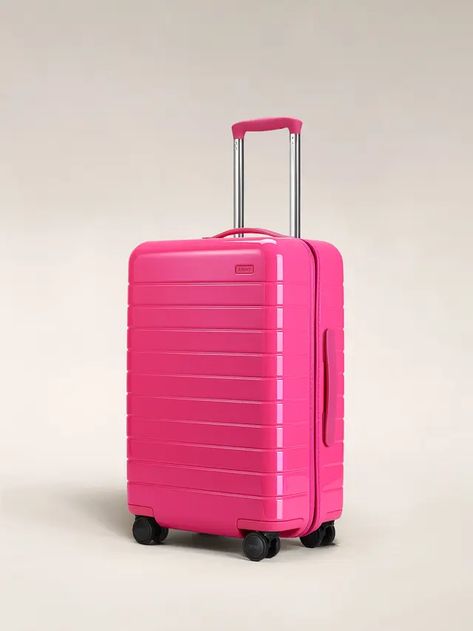 Hot Pink Luggage, Preppy Suitcase, Preppy Luggage, Teen Luggage, Cool Luggage, Purple Luggage, Trendy Luggage, Bright Accessories, Pink Suitcase