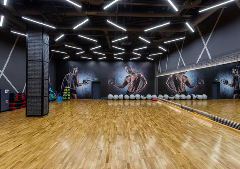 Fitness Center - MuseumInterior Club Design Interior, Fitness Design Gym, Bodybuilding Logo, Yoga Room Design, Fitness Center Design, Gym Motivation Wallpaper, Gym Lighting, Small Game Rooms, Gym Design Interior