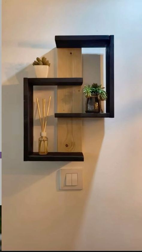 Decor Shelves, Wall Shelves Design, Smart Home Design, Diy Wooden Projects, Wall Decor Design, Room Setup, Diy Home Furniture, Shelf Design, Diy Wall