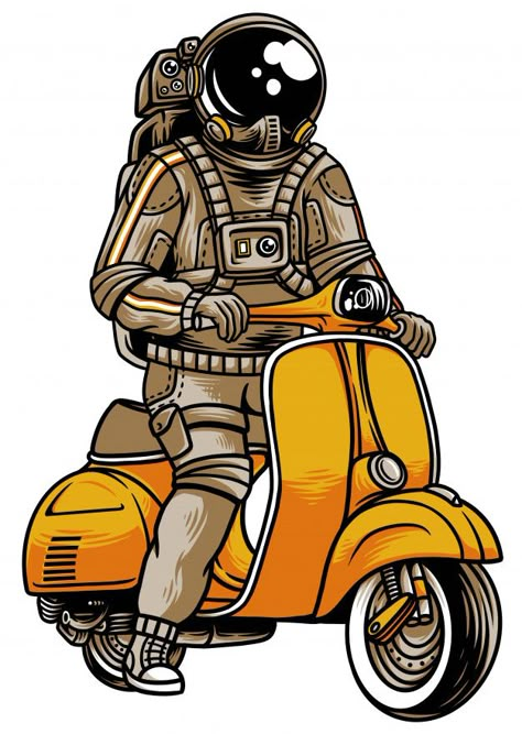 Vespastro Premium Vector | Free Vector #Freepik #freevector #freevintage #freestar #freeman #freecharacter Vespa Vector, Astronaut Wallpaper, Bike Illustration, Art Poster Design, Cute Cartoon Pictures, Memes Anime, Art Anime, Embroidery Pattern, Galaxy Wallpaper