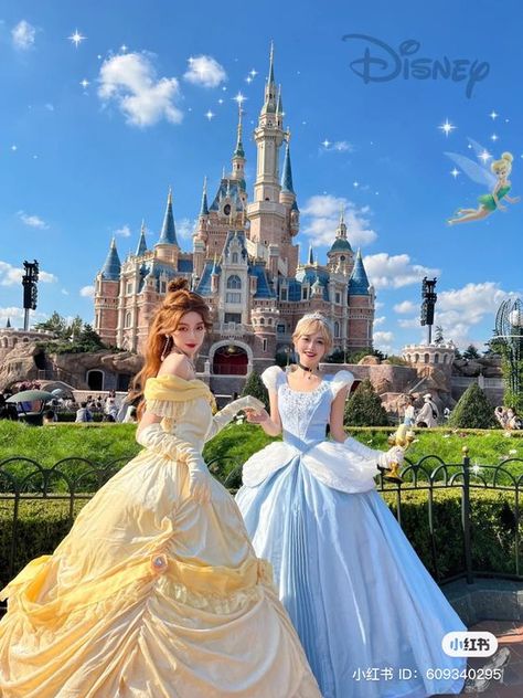 Disney Gowns Princesses, Disney Princess Dresses Real, Cinderella Photoshoot, Cinderella Fancy Dress, Disney Gown, Yellow Princess Dress, Disney Princess Gowns, Disney Princess Dress, Blue Princess Dress