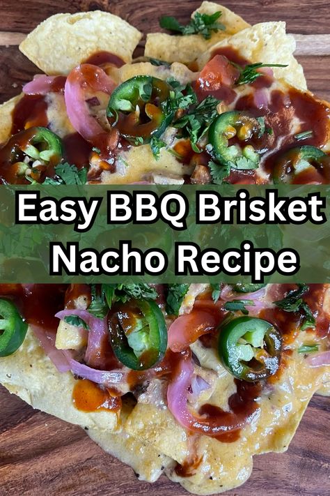 With smoked brisket, cheese sauce, chips, and loads of toppings, this Easy BBQ Brisket Nacho Recipe makes for the perfect alternative to traditional nachos. It’ll be your new favorite appetizer for game day. #joshscookhouse #bbqbrisketnachos #bbqbrisketnachorecipes #nachorecipe #brisketnachos #brisketnachorecipe #bbqbrisket #leftoverbrisketrecipe #brisket #brisketrecipe #appetizer #appetizerecipe #brisketappetizer Brisket Nachos Recipes, Bbq Nachos Recipe, Brisket Nachos, Homemade Nacho Cheese Sauce, Bbq Nachos, Nachos Recipe Beef, Nacho Recipe, Nachos Ingredients, Homemade Nachos