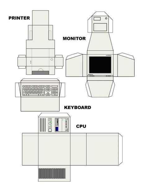 Papercraft Templates Printables, 3d Templates, Paper Folding Crafts, Cardboard Box Crafts, Paper Toys Template, Paper Craft Ideas, Diy Barbie Furniture, Paper Doll House, Computer Paper