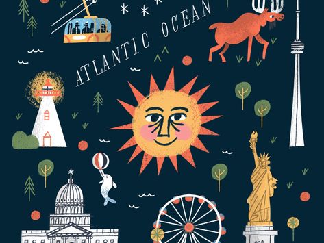 Lovelies for an Illustrated Map by Tom Froese on Dribbble Tom Froese, Dribbble Design, Illustration Process, Map Icons, Drawing Exercises, Book Drawing, Drawing Projects, Illustrated Map, Digital Art Illustration