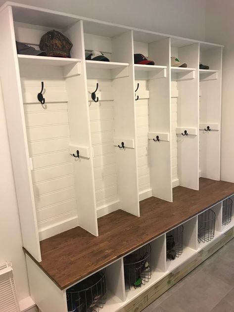 Mudroom Storage Lockers, Garage Lockers, Entry Way Lockers, Kids Locker, Mudroom Cubbies, Wood Lockers, Mudroom Storage, Mudroom Remodel, Diy Locker