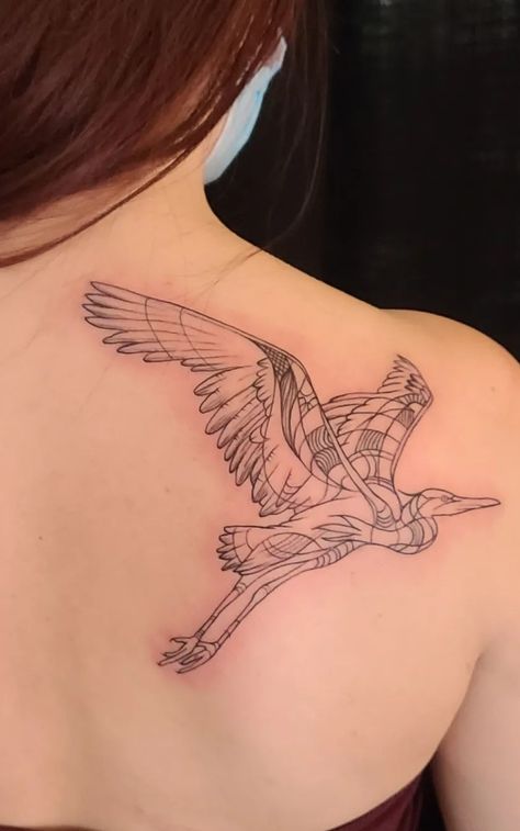 Blue Heron Tattoos, Blue Heron Tattoo, Heron Tattoo, Tattoo Thoughts, Autumn Tattoo, Mama Tried, Heron Art, Line Work Tattoo, Lotus Tattoo