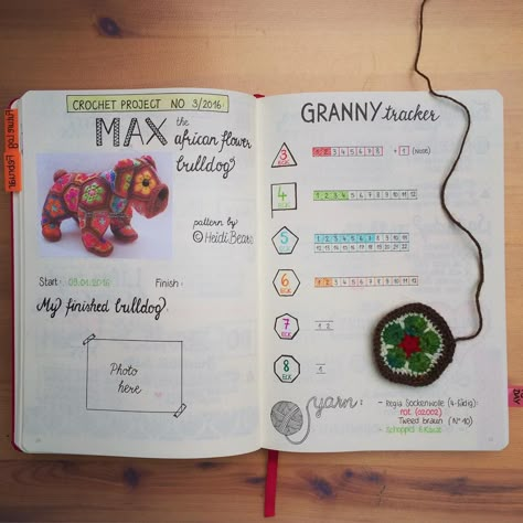 Track your Granny Squares Crochet Journal, Craft Journal, Granny Square Projects, Bullet Journal Tracker, Bullet Journal Hacks, Bullet Journal Ideas, African Flowers, Craft Stash, Polymer Clay Animals