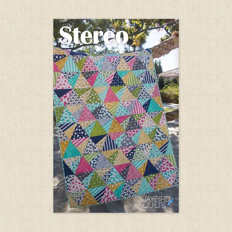 Stereo Sewing Pattern by Jaybird Quilts - Hawthorne Supply Co Large Scale Prints, Can Jam, Asian Quilts, Jaybird Quilts, Quilt Pattern Book, Tula Pink Fabric, Make Some Noise, Beginner Sewing Patterns, Quilt Sewing Patterns