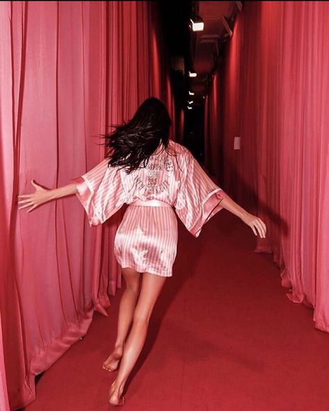 Victoria Secret, Fashion Show, A Woman, Walking, Red, Pink