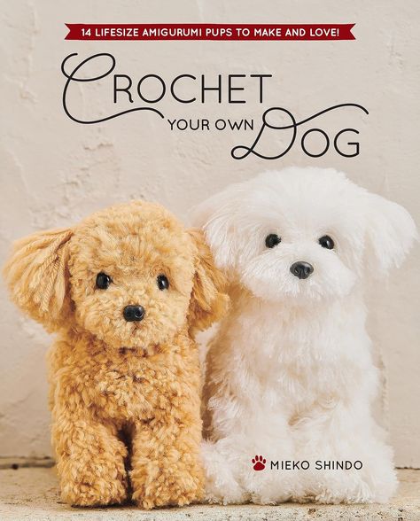 Crochet Your Own Dog Giveaway #giveaway #win Goldendoodle Crochet Pattern, Fur Yarn Crochet, Amigurumi Book, T Rex Toys, Dog Amigurumi, Dog Crochet, Fur Texture, Dog Books, Mini Dogs