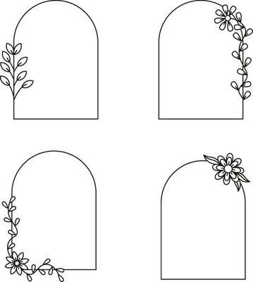 Arch Vector Art, Icons, and Graphics for Free Download Floral Arch Drawing, Flower Arch Illustration, Arch Tattoo, Arch Pics, Botanical Vector, Plant Doodle, Illustration Flower, Border Templates, Vector Border