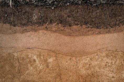 Form of soil layers,its colour and textu... | Premium Photo #Freepik #photo #dry-soil #cracked-earth #dry-land #dry Layers Of Earth, Layered Landscape, Dirt Texture, Texture Layers, Earth Texture, Home Bathroom Ideas, Soil Texture, Living Room Wall Decor Ideas, Spring Studios