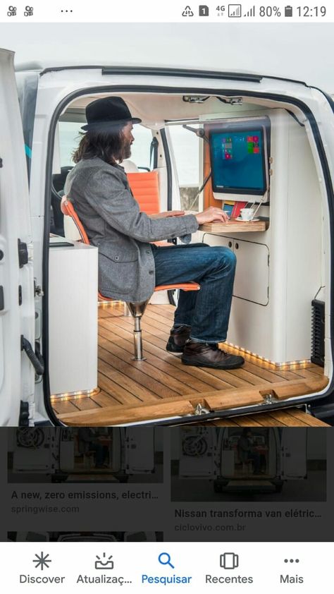 Desk For Computer, Mobile Office, Mini Camper, Camper Van Conversion Diy, Camper Van Conversion, Van Conversion, Commercial Vehicle, Computer Desk, Camper Van