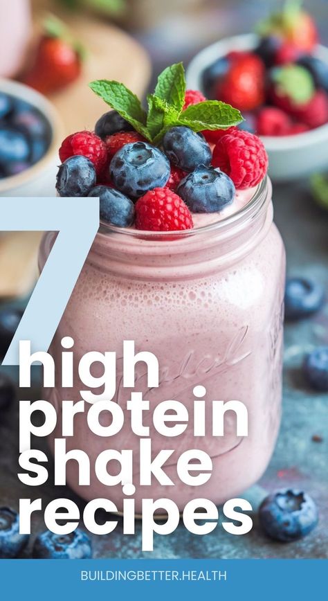 high protein smoothie recipes Protein Replacement Shakes, Protein Shakes For Breakfast, Health Shakes And Smoothies, Low Carb Protein Shakes Recipes, High Protein Smoothie Recipes Healthy, Protein Shakes No Banana, Protien Smoothies Recipes Easy, Oatmeal Protein Shake Recipes, Smoothies High In Protein