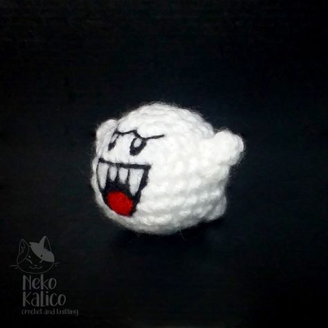 Boo Amigurumi Pattern – Neko Kalico – Amigurumi Crochet King Boo, King Boo Crochet Pattern, Boo Amigurumi, Boo Crochet, Mario Crochet, Pokemon Crochet Pattern, King Boo, Mario Birthday Party, Crochet Geek