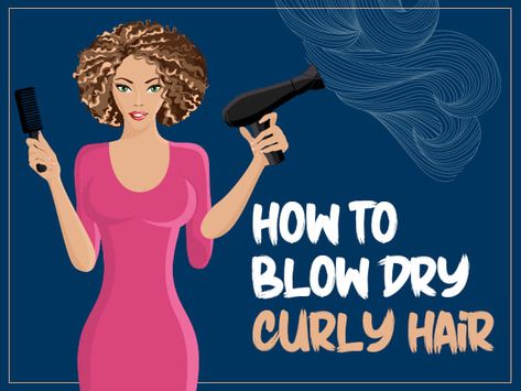 How To Blow Dry Curly Hair The Professional Way How To Curl Your Hair With A Blow Dry Brush, Blow Dry For Curly Hair, How To Blow Dry Curly Hair, Blow Dry Curly Hair Straight, Blow Drying Curly Hair, Tips For Blow Drying Hair, Blowdrying Tips For Curly Hair, Best Blow Dryer For Curly Hair, Curly Permed Hair