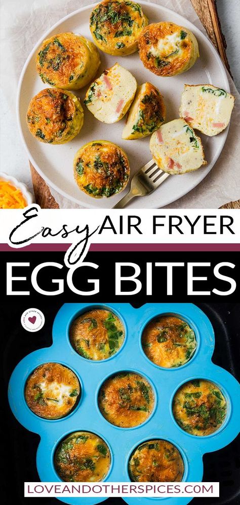 Egg Muffin Cups Air Fryer, Air Fryer Breakfast Muffins, Egg Muffins In Air Fryer, Airfryer Egg Bites, Philips Air Fryer Recipes, Starbucks Egg Bites Recipe Air Fryer, Egg Bites In Air Fryer, Egg Bites Air Fryer Recipes, Air Fryer Toddler Recipes