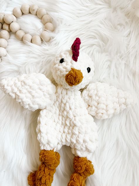 The perfect baby gift or farm nursery addition! Sweet and soft chicken snuggler ready to round out your nursery or baby gift basket. Western Nursery Decor, Farm Themed Nursery, Eyes Care, Western Nursery, Lovey Pattern, Crochet Chicken, Farm Nursery, New Sibling, Confection Au Crochet